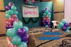بادکنک آرایی صورتی سبز بنفش جشن نیمه شعبان